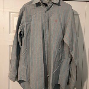 Ralph Lauren Vintage 90s Light Blue and Pink Plaid Shirt